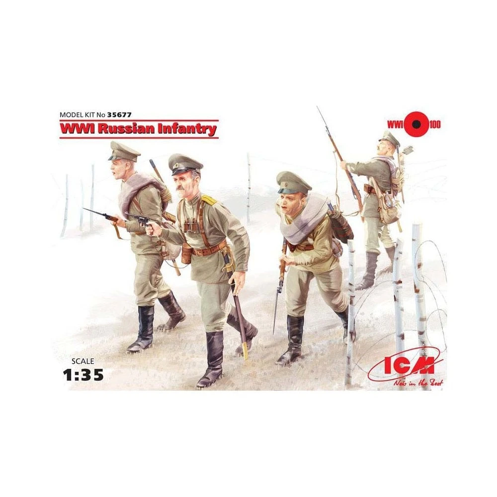1/35 WWI Russian Infantry 4 Figs ICM 35677 3 1/35 WWI Russian Infantry 4 Figs ICM 35677