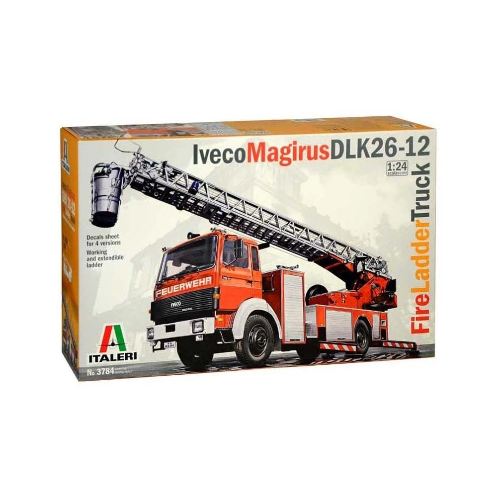 1/24 Iveco Magirus DLK 26-12 Fire Ladder Truck Italeri 3784 3 1/24 Iveco Magirus DLK 26-12 Fire Ladder Truck Italeri 3784
