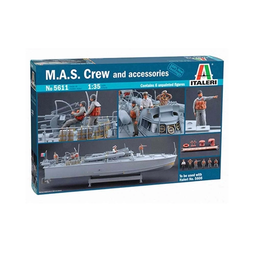 1/35 M.A.S. Crew And Accessories Italeri 5611 3 1/35 M.A.S. Crew And Accessories Italeri 5611