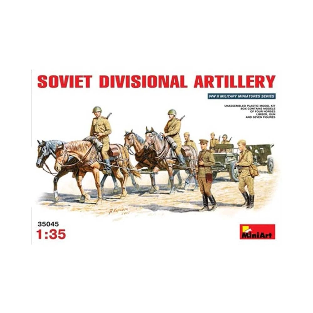 1/35 Soviet Gun ZIS-3 W/ Horses Miniart 35045 3 1/35 Soviet Gun ZIS-3 W/ Horses Miniart 35045
