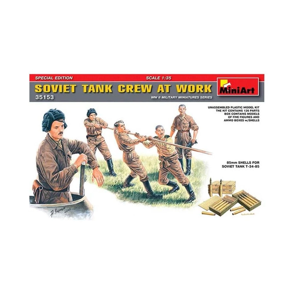 1/35 Soviet Tank Crew At Work Miniart 35153 3 1/35 Soviet Tank Crew At Work Miniart 35153