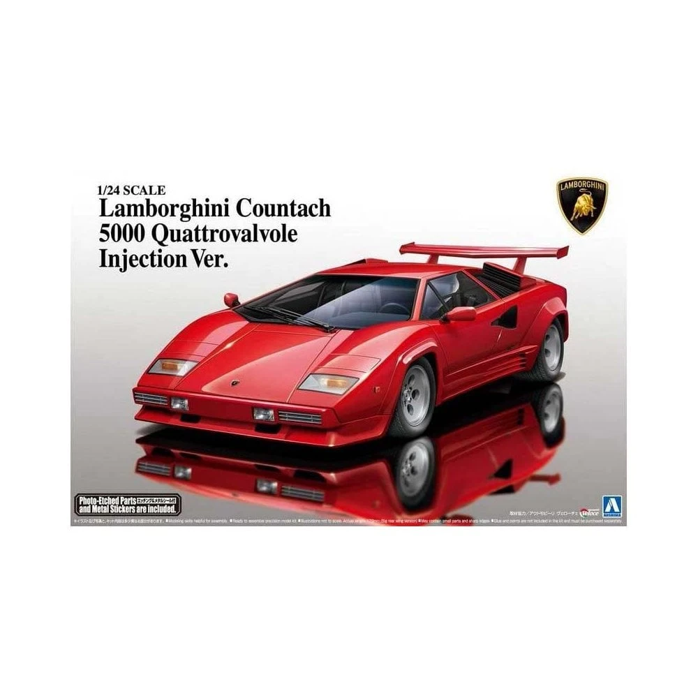 1/24 Lamborghini Countach 5000 Quattrovalvole Injection Aoshima 01154 3 1/24 Lamborghini Countach 5000 Quattrovalvole Injection Aoshima 01154