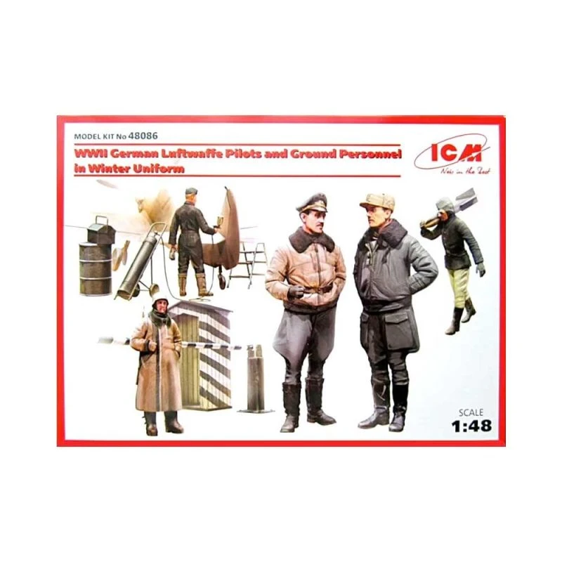 1/48 WWII Luftwaffe Pilotd & Ground Personnel ICM 48086 3 1/48 WWII Luftwaffe Pilotd & Ground Personnel ICM 48086