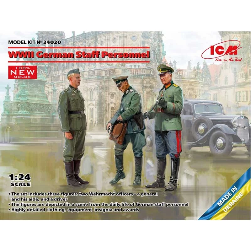 1/24 WWII German Staff Personnel (3 Figs) 24020 ICM 3 1/24 WWII German Staff Personnel (3 Figs) 24020 ICM