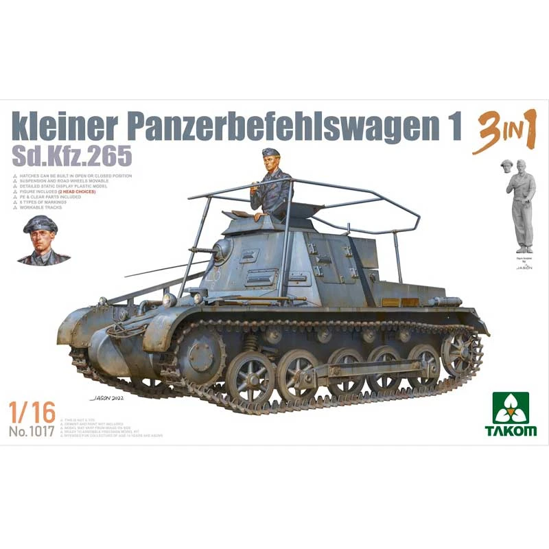 1/16 German SdKfz 265 Kleiner Panzerbefehlswagen 1 3 In 1 Takom 01017 3 1/16 German SdKfz 265 Kleiner Panzerbefehlswagen 1 3 In 1 Takom 01017