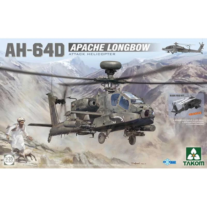 1/35 US AH-64D Apache Longbow Attack Helicopter Takom 02601 3 1/35 US AH-64D Apache Longbow Attack Helicopter Takom 02601