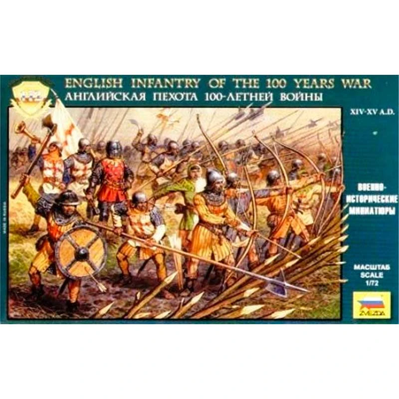 1/72 English Infantry Of The 100 Years War XIV-XV A.D. 8060 Zvezda 3 1/72 English Infantry Of The 100 Years War XIV-XV A.D. 8060 Zvezda
