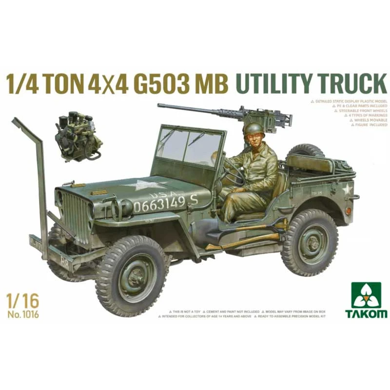 1/16 1/4-ton 4×4 G503 MB Utility Truck Takom 1016 3 1/16 1/4-ton 4×4 G503 MB Utility Truck Takom 1016